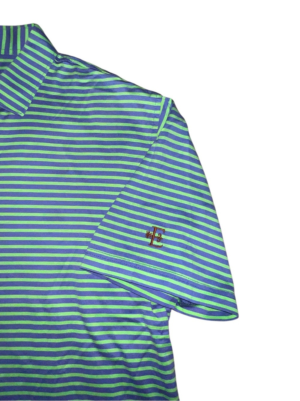 Peter Millar Purple & Green Striped Polo Golf Shirt Men’s Large 100% Cotton Sz L - Picture 7 of 7